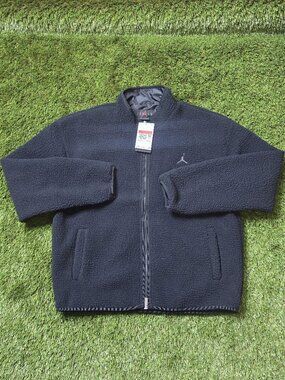 Air Jordan Flight High-Pile Fleece Jacket Black FV7448-010 Men's Size Large